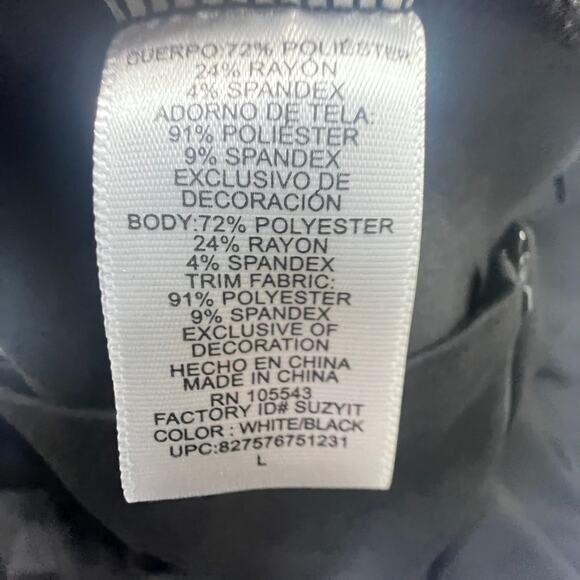 Narciso Rodriguez Design Nation Black and White Long Sleeve Dress Size Large - Picture 7 of 7